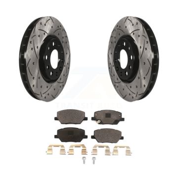 Front Drilled Slot Disc Brake Rotor & Ceramic Pad Kit For Jeep Compass Renegade Fiat 500X KDT-100613