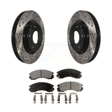 Front Coated Drilled Slotted Disc Brake Rotors And Ceramic Pads Kit For Mitsubishi Lancer KDT-100623