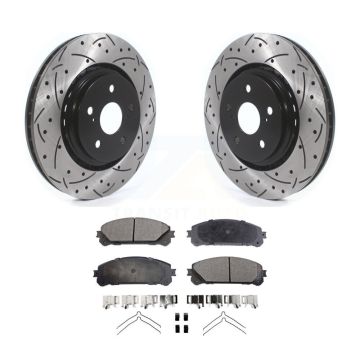 Front Drilled Slot Brake Rotor Ceramic Pad Kit For Lexus RX350 Toyota Camry RX450h NX350h KDT-100651