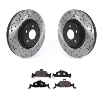 Front Drill Slot Brake Rotors Ceramic Pad Kit For Audi A4 Quattro Q5 A5 Sportback allroad KDT-100652