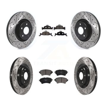 Front Rear Drill Slot Brake Rotors Ceramic Pad Kit For Audi Q5 A5 Sportback A4 allroad A6 KDT-100692