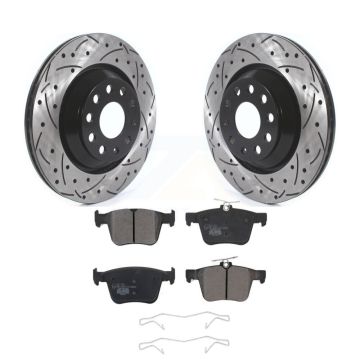 Rear Drill Slot Brake Rotor Ceramic Pad Kit For Volkswagen Atlas Audi Q3 Cross Sport Golf KDT-100702
