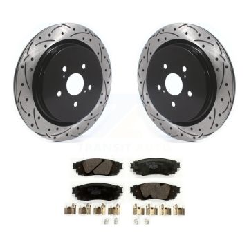 Rear Drilled Slot Disc Brake Rotors Ceramic Pad Kit For Lexus RX350 RX450h RX350L RX450hL KDT-100708