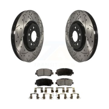 Front Drill Slot Brake Rotor Ceramic Pad Kit For Jeep Cherokee With Single Piston Caliper KDT-100724