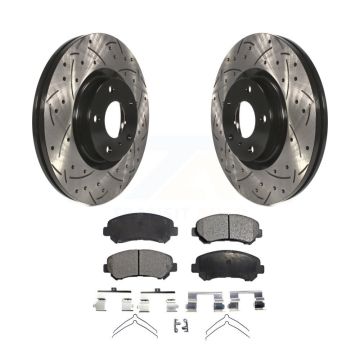 Front Coated Drilled Slotted Disc Brake Rotors And Ceramic Pads Kit For Nissan Maxima KDT-100725