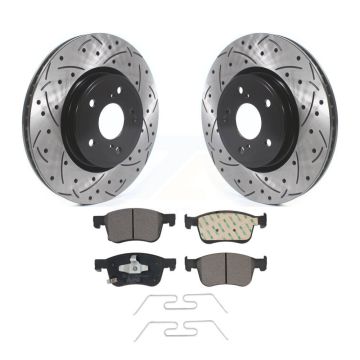 Front Drilled Slot Disc Brake Rotors Ceramic Pad Kit For Honda Civic Accord Acura Integra KDT-100732