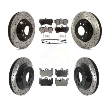 Front Rear Disc Brake Rotors And Ceramic Pads Kit (6Pc) For Audi Q7 Volkswagen Touareg KDT-100753