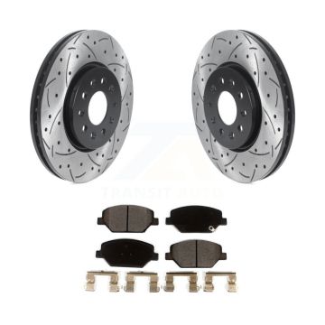 Front Drill Slot Disc Brake Rotor Ceramic Pad Kit For Chevrolet Equinox GMC Terrain Buick KDT-100760