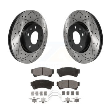 Front Drilled Slot Brake Rotor Ceramic Pad Kit For Ford Fusion Mazda 6 Lincoln MKZ Zephyr KDT-100763