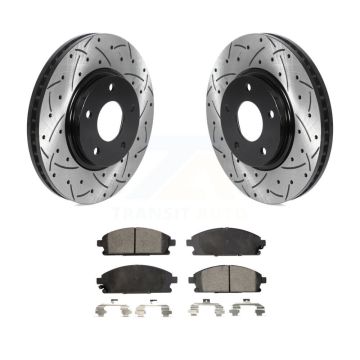 Front Coated Drilled Slotted Disc Brake Rotors Ceramic Pad Kit For 2004-2009 Nissan Quest KDT-100775