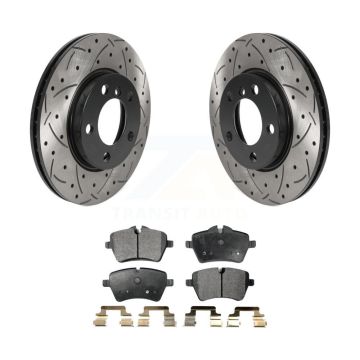 Front Coat Drill Slot Disc Brake Rotor Ceramic Pad Kit For Mini Cooper Countryman Paceman KDT-100800