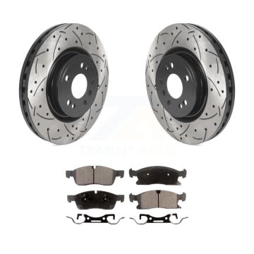 Front Drill Slot Brake Rotor Ceramic Pad Kit For Mercedes-Benz ML350 GLE350 ML250 GLE300d KDT-100802