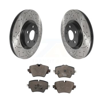 Front Drilled Slot Brake Rotors Ceramic Pad Kit For BMW X1 Mini Cooper Countryman X2 228i KDT-100807