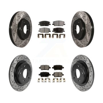 Front Rear Drill Slot Brake Rotor Ceramic Pad Kit For Chevrolet Equinox GMC Terrain Buick KDT-100811