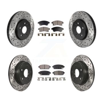 Front Rear Drilled Slot Disc Brake Rotor Ceramic Pad Kit For 2013-2014 Chevrolet Sonic RS KDT-100813