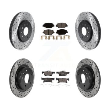 Front Rear Coated Drilled Slotted Disc Brake Rotor And Ceramic Pad Kit For Buick Envision KDT-100816