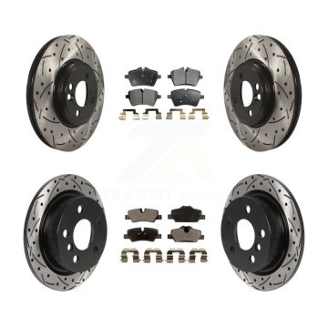Front Rear Drilled Slot Disc Brake Rotor & Ceramic Pad Kit For 2015 Mini Cooper 2.0L/1.5L KDT-100850