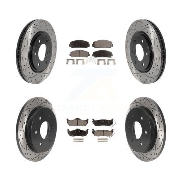 Front Rear Drilled Slot Brake Rotor Ceramic Pad Kit For Nissan TITAN Armada INFINITI QX56 KDT-100852