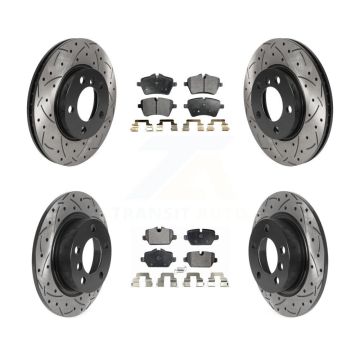 Front Rear Drill Slot Disc Brake Rotor Ceramic Pad Kit For Mini Cooper Countryman Paceman KDT-100886