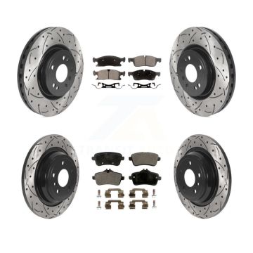 Front Rear Drilled Slot Brake Rotors Ceramic Pad Kit For Mercedes-Benz ML350 GLE350 ML250 KDT-100888