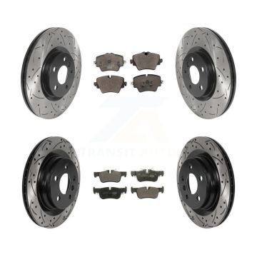 Front Rear Drilled Slot Brake Rotors Ceramic Pad Kit For BMW X1 X2 Mini Cooper Countryman KDT-100902