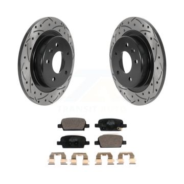 Rear Coated Drilled Slotted Disc Brake Rotors And Ceramic Pads Kit For Chevrolet Malibu KDT-100907