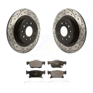 Rear Coated Drilled Slotted Disc Brake Rotors And Ceramic Pads Kit For Buick Envision KDT-100910