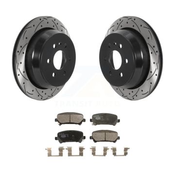 Rear Drilled Slot Brake Rotor Ceramic Pad Kit For 2015-2020 Chevrolet Colorado GMC Canyon KDT-100912