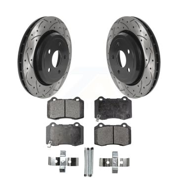 Rear Drilled Slot Disc Brake Rotors Ceramic Pad Kit For Jeep Grand Cherokee Dodge Durango KDT-100916