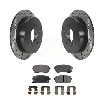 Rear Coat Drill Slot Disc Brake Rotor Ceramic Pad Kit For Hyundai Tucson Kia Sportage AWD KDT-100918