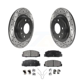 Rear Coated Drilled Slotted Disc Brake Rotors And Ceramic Pads Kit For Mazda 6 Protege KDT-100921