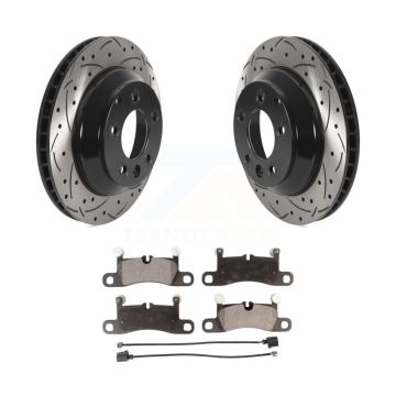 Rear Drilled Slot Disc Brake Rotor Ceramic Pad Kit For Volkswagen Touareg Porsche Cayenne KDT-100923