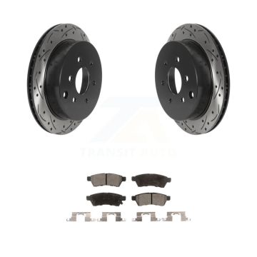 Rear Drilled Slot Brake Rotor & Ceramic Pad Kit For Nissan Frontier Xterra Suzuki Equator KDT-100925