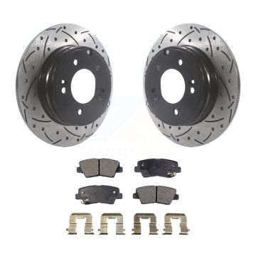 Rear Coat Drill Slot Disc Brake Rotor Ceramic Pad Kit For Hyundai Sonata Kia Optima Azera KDT-100928