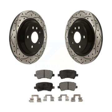 Rear Drill Slot Brake Rotors Ceramic Pad Kit For Volvo XC70 S60 V60 S80 Cross Country V70 KDT-100932