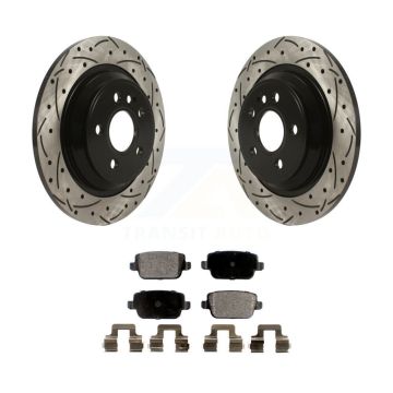 Rear Drill Slot Brake Rotor Ceramic Pad Kit For Volvo S80 FWD With Electric Parking KDT-100933