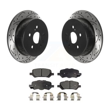 Rear Coated Drilled Slotted Disc Brake Rotor & Ceramic Pad Kit For 2009-2016 Toyota Venza KDT-100937