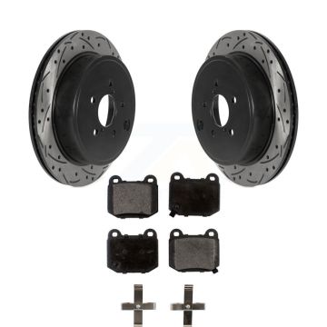 Rear Coated Drilled Slotted Disc Brake Rotor And Ceramic Pad Kit For Subaru BRZ Toyota 86 KDT-100940
