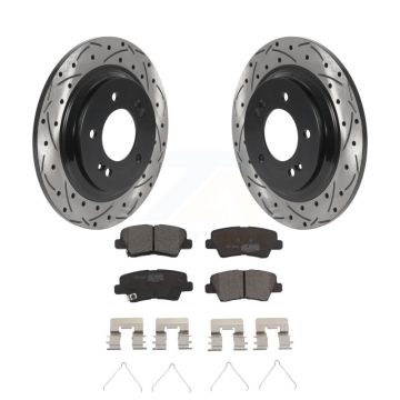 Rear Drill Slot Brake Rotor Ceramic Pad Kit For Hyundai Kia Sonata Elantra GT Optima Soul KDT-100951
