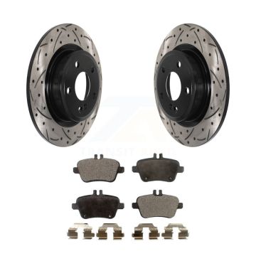 Rear Drill Slot Brake Rotor Ceramic Pad Kit For Mercedes-Benz GLA250 CLA250 B250 INFINITI KDT-100956