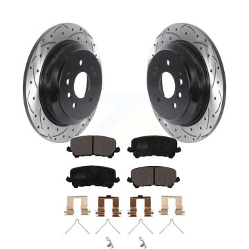Rear Coat Drill Slot Disc Brake Rotors Ceramic Pad Kit For Honda Pilot Ridgeline Passport KDT-100961