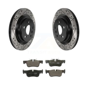 Rear Drill Slot Brake Rotors Ceramic Pad Kit For BMW X1 Mini X2 Cooper Countryman Clubman KDT-100964