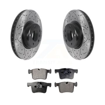 Front Coated Drilled Slotted Disc Brake Rotors And Ceramic Pad Kit For BMW 335i xDrive GT KDT-100979