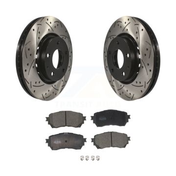 Front Drilled Slot Brake Rotors Ceramic Pad Kit For 2019-2021 Mazda 6 Naturally Aspirated KDT-100986