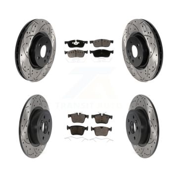 Front Rear Coated Drill Slot Disc Brake Rotor Ceramic Pad Kit For Land Rover Range Evoque KDT-100991