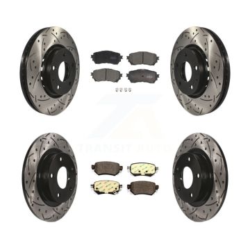Front Rear Drilled Slot Brake Rotor Ceramic Pad Kit For 19-21 Mazda 6 Naturally Aspirated KDT-101002