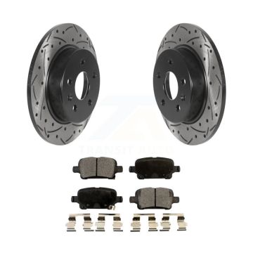 Rear Drilled Slot Disc Brake Rotor & Ceramic Pad Kit For Chevrolet Cruze Bolt EV Volt EUV KDT-101007