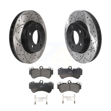 Front Drill Slot Disc Brake Rotors Ceramic Pad Kit For Porsche Cayenne Volkswagen Touareg KDT-101013
