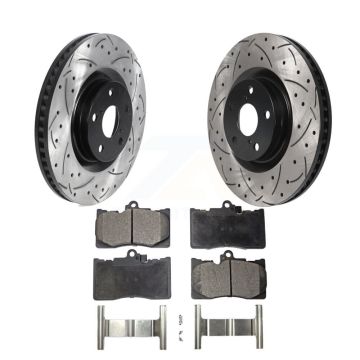 Front Drill Slot Disc Brake Rotor Ceramic Pad Kit For Lexus IS300 IS350 GS350 RC350 RC300 KDT-101019