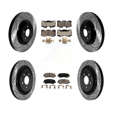 Front Rear Drill Slot Brake Rotors Ceramic Pad Kit For Ford Mustang Without Brembo Brakes KDT-101038